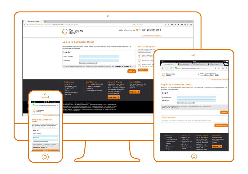 Currencies Direct Phone Tablets Desktops